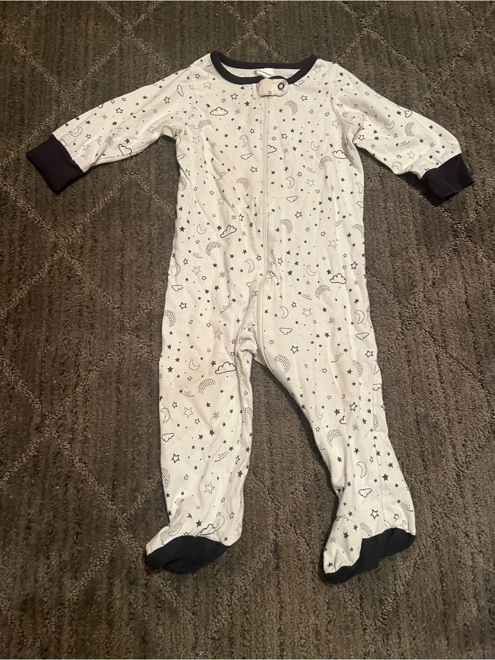 Gerber Baby Star & Moon Footed One-Piece Pajamas Size 6-9M